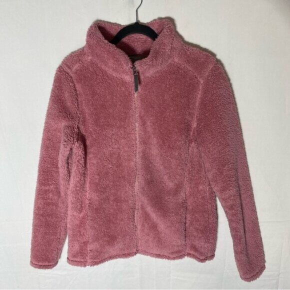 5/$25 Cloudveil Pink Fuzzy Sherpa Full Zip Mock Neck Sweater Light Jacket S - Picture 16 of 16